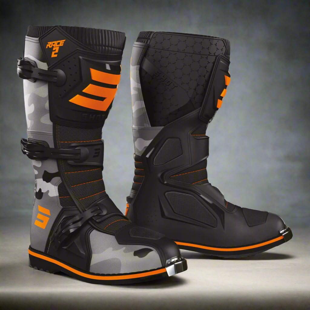 botas-shot-race-2-camo-laranja-neon