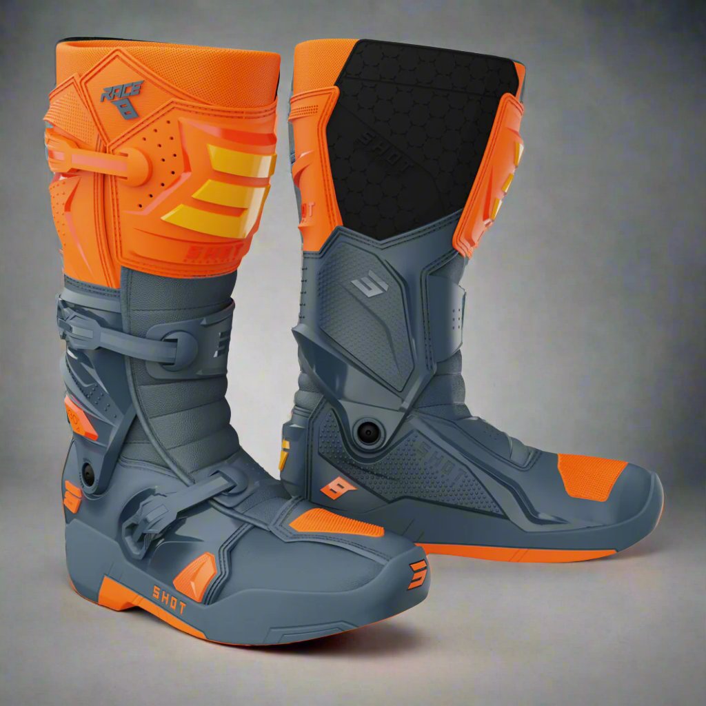 botas-shot-race-6-cinza-laranja