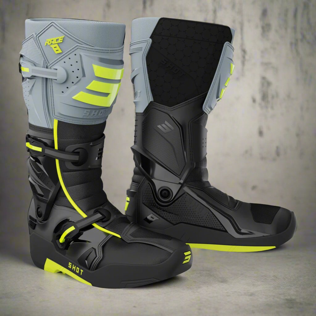 botas-shot-race-8-preto-cinza-amarelo-neon