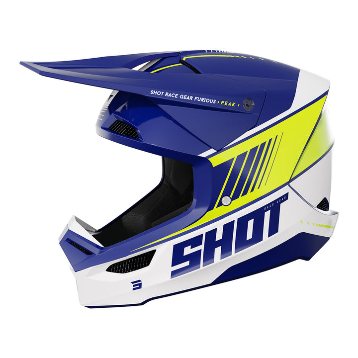 CASCO SHOT FURIOUS PEAK AZUL/AMARILLO NEÓN BRILLANTE